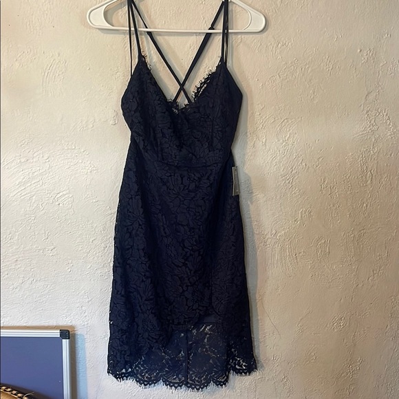 LULUS Elegant Navy Lace Dress - Picture 2 of 9